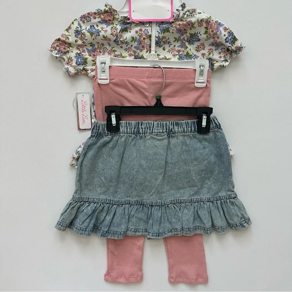Little Lass Floral Headband and Outfit Set Size 6 - Picture 7 of 10